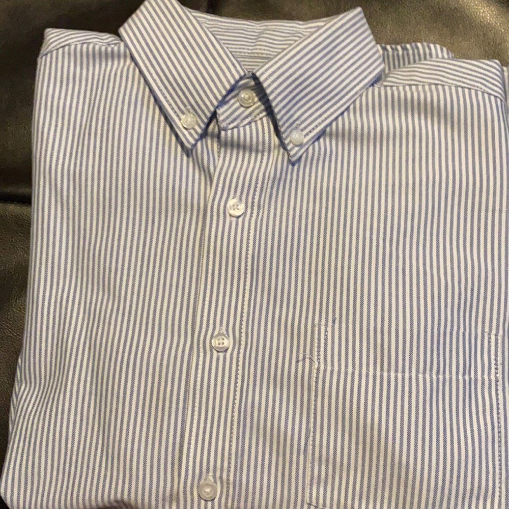 Blue/white striped dress shirt